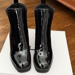 Aldo Glossy Black Chetta Ankle Booties